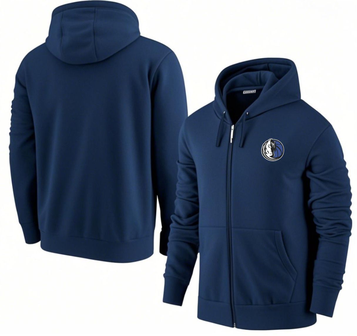 Men Dallas Mavericks Dark Blue Zipper hoodie 2025 NBA Jersey style 1->miami heat->NBA Jersey